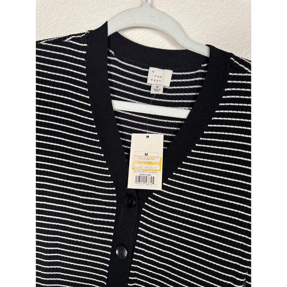 NWT Dress A New Day Gray Buttoned Long Sleeve V-neck Dres Sweater Midi M - Picture 6 of 10